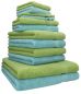 Preview: Betz 12 Piece Towel Set PREMIUM 100% Cotton 2 Wash Mitts 2 Wash Cloths 2 Guest Towels 4 Hand Towels 2 Bath Towels - ocean/avocado green