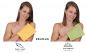 Preview: Betz 10 Stück Waschhandschuhe PREMIUM 100% Baumwolle Waschlappen Set 16x21 cm Farbe honiggelb - avocadogrün