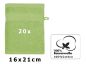 Preview: Betz PREMIUM Waschandschuhe 20-teilig - Frottee Waschlappen - aus 100% Baumwolle – 16 cm x 21 cm Apfelgrün