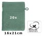 Preview: Betz PREMIUM Waschandschuhe 20-teilig - Frottee Waschlappen - aus 100% Baumwolle – 16 cm x 21 cm Tannengrün