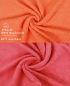 Preview: Betz 10 Stück Waschhandschuhe PREMIUM 100% Baumwolle Waschlappen Set 16x21 cm Farbe blutorange - himbeere