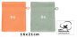 Preview: Betz set di 10 guanti da bagno PREMIUM 100 % cotone misure 16 x 21 cm arancio sanguinello - verde fieno