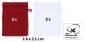 Preview: Betz 10 Stück Waschhandschuhe PREMIUM 100% Baumwolle Waschlappen Set 16x21 cm Farbe rubinrot - weiß