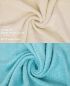 Preview: Betz 10 Stück Waschhandschuhe PREMIUM 100% Baumwolle Waschlappen Set 16x21 cm Farbe sand - ocean