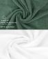 Preview: Betz 10 Stück Waschhandschuhe PREMIUM 100% Baumwolle Waschlappen Set 16x21 cm Farbe tannengrün - weiß