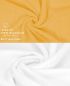 Preview: Betz 10 Lavette salvietta asciugamano per il bidet Premium 100% cotone misure 30x30 cm colore giallo miele e bianco
