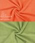 Preview: Betz Paquete de 10 toallas faciales PREMIUM 100% algodón 30x30 cm color naranja sanguíneo y verde aquacate