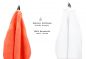 Preview: Betz 10 Lavette salvietta asciugamano per il bidet Premium 100% cotone misure 30x30 cm colore arancio sanguinello e bianco