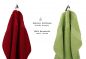 Preview: Betz 10 Lavette salvietta asciugamano per il bidet Premium 100 % cotone misure 30 x 30 cm colore rosso rubino e verde avocado