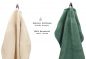 Preview: Betz 10 Pieces Face Cloth Set PREMIUM 100% Cotton 10 Face Cloths 30x30 cm sand - fir green