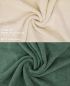 Preview: Betz 10 Pieces Face Cloth Set PREMIUM 100% Cotton 10 Face Cloths 30x30 cm sand - fir green