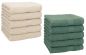 Preview: Betz 10 Pieces Face Cloth Set PREMIUM 100% Cotton 10 Face Cloths 30x30 cm sand - fir green