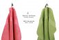 Preview: Betz 10 Lavette salvietta asciugamano per il bidet Premium 100 % cotone misure 30 x 30 cm colore rosso lampone e verde avocado