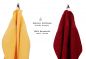 Preview: Betz Lot de 10 serviettes d'invités serviette invité taille 30x50 cm en 100% coton Premium couleur jaune miel et rouge rubis