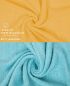 Preview: Betz 10 Stück Gästehandtücher PREMIUM 100% Baumwolle Gästetuch Set 30x50 cm honiggelb und ocean