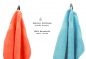 Preview: Betz 10 Piece Towel Set PREMIUM 100% Cotton 10 Guest Towels 30x50 cm colour blood orange and ocean