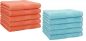 Preview: Betz 10 Piece Towel Set PREMIUM 100% Cotton 10 Guest Towels 30x50 cm colour blood orange and ocean