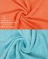 Preview: Betz 10 Piece Towel Set PREMIUM 100% Cotton 10 Guest Towels 30x50 cm colour blood orange and ocean