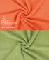 Preview: Betz 10 Piece Towel Set PREMIUM 100% Cotton 10 Guest Towels 30x50 cm colour blood orange and avocado green