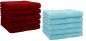 Preview: Betz 10 Piece Towel Set PREMIUM 100% Cotton 10 Guest Towels 30x50 cm colour ruby and ocean