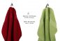 Preview: Betz 10 Piece Towel Set PREMIUM 100% Cotton 10 Guest Towels 30x50 cm colour ruby and avocado green