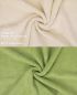 Preview: Betz 10 Piece Towel Set PREMIUM 100% Cotton 10 Guest Towels 30x50 cm colour sand and avocado green