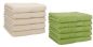 Preview: Betz 10 Piece Towel Set PREMIUM 100% Cotton 10 Guest Towels 30x50 cm colour sand and avocado green