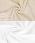 Preview: Betz 10 Piece Towel Set PREMIUM 100% Cotton 10 Guest Towels 30x50 cm colour sand and white