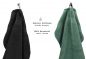 Preview: Betz 10 Piece Towel Set PREMIUM 100% Cotton 10 Guest Towels 30x50 cm colour graphite and fir green