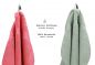 Preview: Betz 10 Piece Towel Set PREMIUM 100% Cotton 10 Guest Towels 30x50 cm colour raspberry and hay green