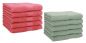 Preview: Betz 10 Piece Towel Set PREMIUM 100% Cotton 10 Guest Towels 30x50 cm colour raspberry and hay green