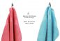 Preview: Betz 10 Piece Towel Set PREMIUM 100% Cotton 10 Guest Towels 30x50 cm colour raspberry and ocean