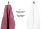 Preview: Betz Paquete de 10 toallas de tocador PREMIUM 100% algodón 30x50 cm color rojo baya y blanco