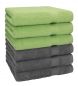 Preview: Betz 6 pezzi di asciugamani PREMIUM 100% cotone dimensioni 50x100 cm verde mela / antracite