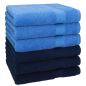 Preview: Betz 6 pezzi di asciugamani PREMIUM 100% cotone dimensioni 50x100 cm blu scuro / azzurro