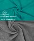 Preview: Betz 6 Stück Handtücher PREMIUM 100% Baumwolle Größe 50 cm x 100 cm smaragdgrün / anthrazit