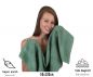 Preview: Betz 10 pièces de serviettes PREMIUM 100% coton taille 50x100 cm couleur vert sapin