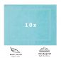Preview: Betz Lot de 10 tapis de bain tapis de douche PREMIUM 100% coton taille 50 x 70 cm qualité 650g/m couleur turquoise