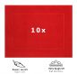 Preview: Betz lot de 10 tapis de bain Premium de taille 50x70 cm 100% coton couleur rouge