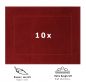 Preview: Betz 10 alfombras de baño PREMIUM 50x70 cm 100% algodón calidad 650 g/m² color rojo rubi