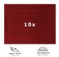 Preview: Betz Set di 10 scendibagni tappeto da bagno PREMIUM 100% cotone qualità 650 g/m² 50x70 cm colore rosso scuro