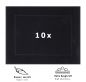 Preview: Betz lot de 10 tapis de bain Premium de taille 50x70 cm 100% coton couleur noir