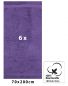 Preview: Betz lot de 6 serviettes à sauna Premium 100% coton taille 70 x 200 cm couleur violet