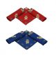 Preview: Betz Lot de 3 bandanas pour enfant OURS EN PELUCHE AVEC NOEUD taille 41 x 41 cm 100% coton couleurs: rouge & bleu