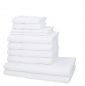 Preview: 10 piezas Set toallas Palermo color blanco 100% algodon de Betz 2 toallas de baño/ducha 70x140cm,4 toallas de mano 50x100cm,2 toallas invitados 30x50cm, 2 manoplas de baño 16x21cm