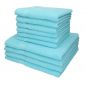 Preview: 10 piezas set toallas de mano/ducha serie Palermo color turquesa 100% algodon 6 toallas de mano 50x100cm 4 toallas ducha 70x140cm de Betz