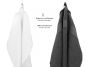 Preview: Set di 10 asciugamani da bagno Palermo: 6 asciugamani e 4 asciugamani da bagno di Betz, 100 % cotone, colore grigio antracite e bianco