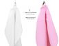 Preview: 10 piezas set toallas de mano/ducha serie Palermo color blanco y rosa 100% algodon 6 toallas de mano 50x100cm 4 toallas ducha 70x140cm de Betz
