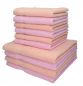 Preview: Betz 10-tlg. Handtuch-Set PALERMO 100%Baumwolle 4 Duschtücher 6 Handtücher Farbe apricot orange und rosé