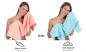 Preview: Lot de 10 serviettes Palermo couleur abricot et turquoise, 6 serviettes de toilette, 4 serviettes de bain de Betz
